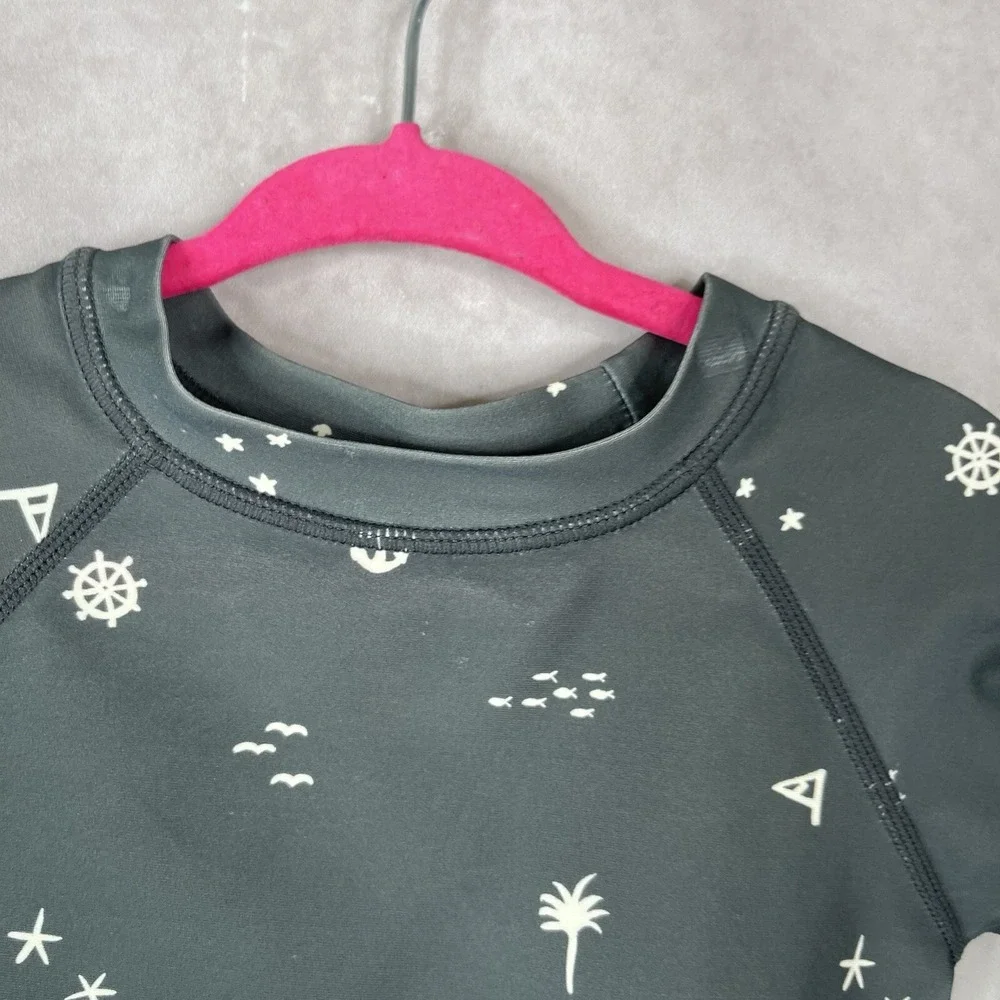 Rylee +‎ Cru Blue Nautical Rashguard Long Sleeve Top Baby Size 12-18M